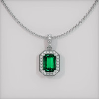2.31 Ct. Emerald  Pendant - 18K White Gold