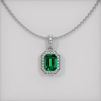 1.59 Ct. Emerald  Pendant - 18K White Gold