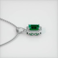 1.59 Ct. Emerald  Pendant - 18K White Gold