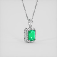 2.25 Ct. Emerald Pendant, 18K White Gold 2