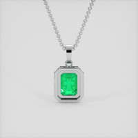 2.25 Ct. Emerald Pendant, 18K White Gold 4