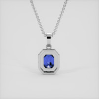 2.51 Ct. Blue Sapphire Pendant, 18K White Gold 4