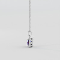 2.06 Ct. Blue Sapphire Pendant, 18K White Gold 3