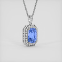 7.49 Ct. Blue Sapphire Pendant, 18K White Gold 2