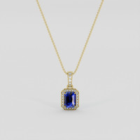 1.35 Ct. Blue Sapphire Pendant, 10K Yellow Gold 1
