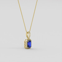 1.35 Ct. Blue Sapphire Pendant, 10K Yellow Gold 2