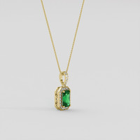 1.60 Ct. Tsavorite Garnet Pendant, 14K Yellow Gold 2