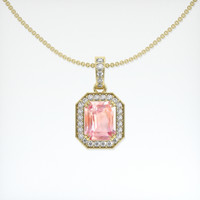 1.68 Ct. Padparadscha Sapphire Pendant, 14K Yellow Gold 1