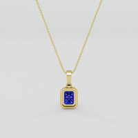 1.35 Ct. Blue Sapphire Pendant, 14K Yellow Gold 4