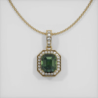 3.66 Ct. Sapphire Pendant, 14K Yellow Gold 1