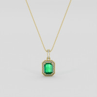 1.38 Ct. Emerald Pendant, 18K Yellow Gold 1
