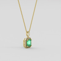 2.02 Ct. Emerald Pendant, 18K Yellow Gold 2