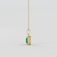 0.91 Ct. Emerald Pendant, 18K Yellow Gold 3