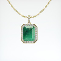 12.14 Ct. Emerald Pendant, 18K Yellow Gold 1