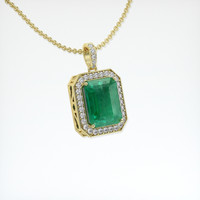 12.14 Ct. Emerald Pendant, 18K Yellow Gold 2