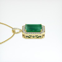 12.14 Ct. Emerald Pendant, 18K Yellow Gold 3