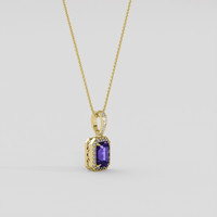 1.38 Ct. Purple Sapphire Pendant, 18K Yellow Gold 2