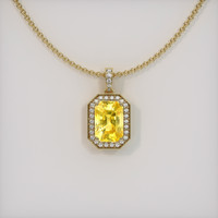 8.04 Ct. Yellow Sapphire Pendant, 18K Yellow Gold 1