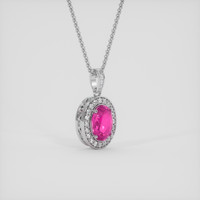3.13 Ct. Pink Sapphire Pendant, Platinum 950 2