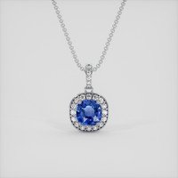 1.03 Ct. Blue Sapphire Pendant, Platinum 950 1