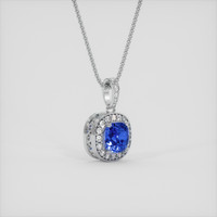 1.03 Ct. Blue Sapphire Pendant, Platinum 950 2
