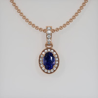 0.65 Ct. Sapphire Pendant, 14K Rose Gold 1