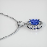 3.04 Ct. Blue Sapphire Pendant, 14K White Gold 3