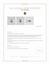 Ruby Pendant 6.23 Ct. 14K White Gold Appraisal