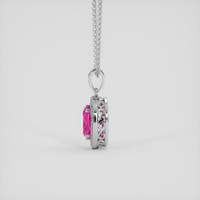 3.13 Ct. Pink Sapphire Pendant, 14K White Gold 3