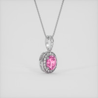 1.53 Ct. Pink Sapphire Pendant, 14K White Gold 2