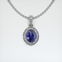 1.61 Ct. Sapphire Pendant, 14K White Gold 1
