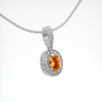 0.45 Ct. Padparadscha Sapphire Pendant, 14K White Gold 2