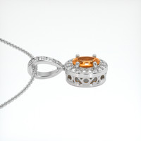 0.45 Ct. Padparadscha Sapphire Pendant, 14K White Gold 3