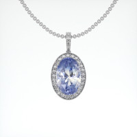 13.97 Ct. Bi Color Sapphire Pendant, 14K White Gold 1