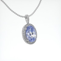 13.97 Ct. Bi Color Sapphire Pendant, 14K White Gold 2
