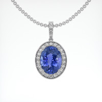 10.71 Ct. Blue Sapphire Pendant, 14K White Gold 1