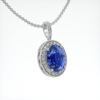 10.71 Ct. Blue Sapphire Pendant, 14K White Gold 2