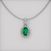 0.40 Ct. Emerald  Pendant - 18K White Gold