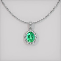 1.65 Ct. Emerald  Pendant - 18K White Gold