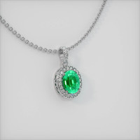 1.65 Ct. Emerald  Pendant - 18K White Gold