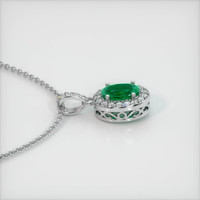 0.81 Ct. Emerald  Pendant - 18K White Gold