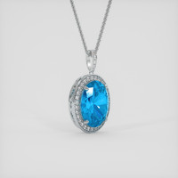 20.74 Ct. Swiss Blue Topaz Pendant, 18K White Gold 2