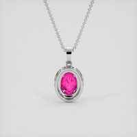 3.13 Ct. Pink Sapphire Pendant, 18K White Gold 4