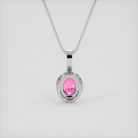 1.53 Ct. Pink Sapphire Pendant, 18K White Gold 4