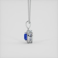 1.03 Ct. Blue Sapphire Pendant, 18K White Gold 3