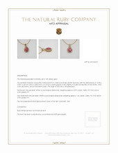 Ruby Pendant 9.21 Ct. 14K Yellow Gold Appraisal