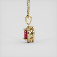 1.00 Ct. Pinkish Red Ruby Pendant, 14K Yellow Gold 3