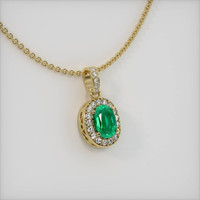 0.81 Ct. Emerald  Pendant - 18K Yellow Gold