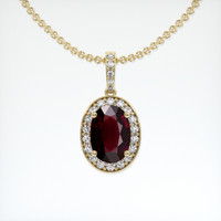 5.92 Ct. Gemstone Pendant, 18K Yellow Gold 1