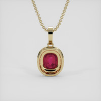 1.00 Ct. Pinkish Red Ruby Pendant, 18K Yellow Gold 4